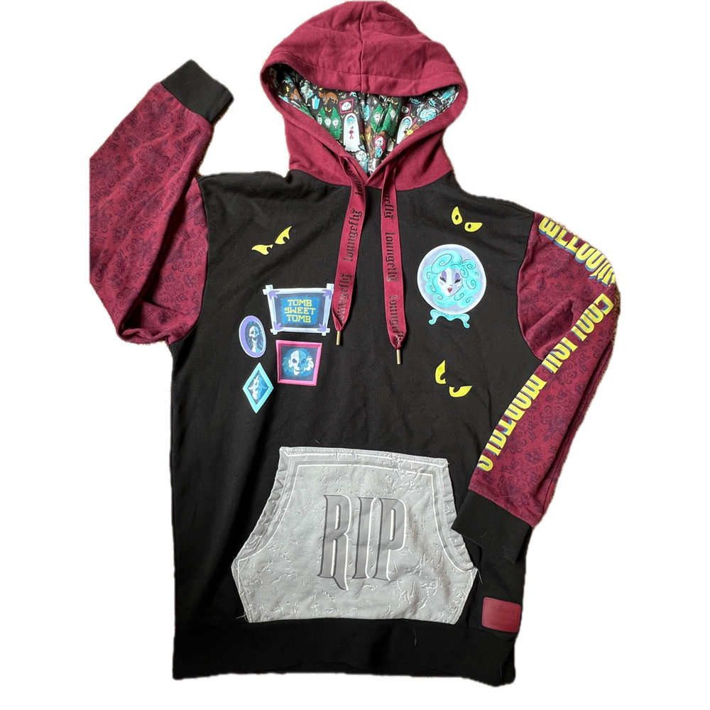 Loungefly Disney haunted mansion glow in the dark hoodie S small